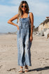 wide leg denim overalls