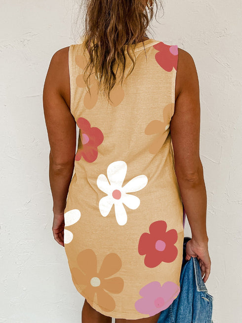 womens-dresses-printed-wavy-crew-neck-sleeveless-mini-dress
