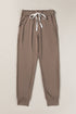 Dark Brown Drawstring Elastic Waistband Pocketed Joggers