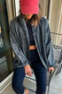 Real Teal Contrast Panel Patchwork Button Down Boyfriend Style Denim Jacket