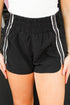 Black Plus Size Varsity Smocked Waist Shorts