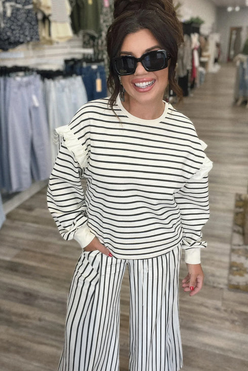 striped 2pcs pant set