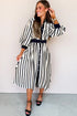 striped midi dress