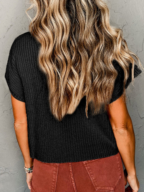 black-high-neck-christmas-holly-jolly-short-sleeve-sweater