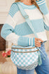 checkered print crossbody bag