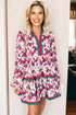 floral print long sleeve mini dress