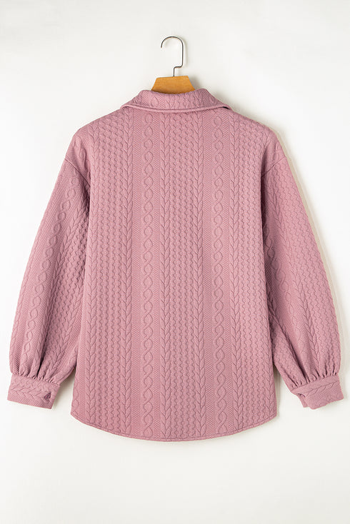 cable textured shacket