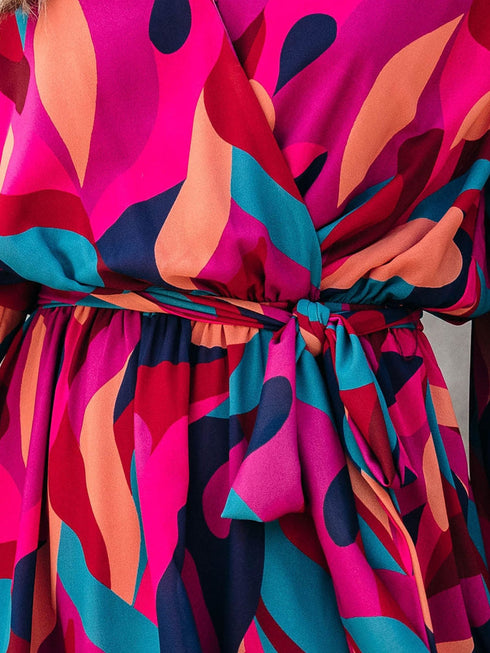 womens-dresses-lapel-print-lace-up-long-sleeve-dress