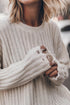 Jet Stream Ribbed Knit Raw Edge Distressed Slouchy Sweater