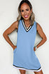v neck sleeveless mini dress
