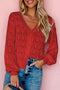 Fiery Red Lightweight Buttoned Front Crochet Cardigan