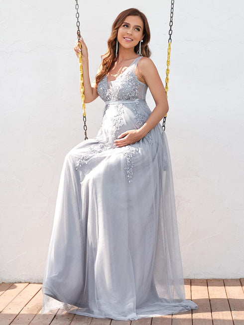 Elegant A-line Maternity Gown