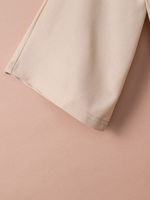 Elegant Apricot Wide Leg Jumpsuit with Knot Detail