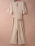 Elegant Apricot Wide Leg Jumpsuit with Knot Detail