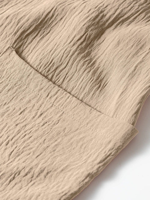 Elegant Apricot Wide Leg Jumpsuit with Spaghetti Straps and Waist Tie