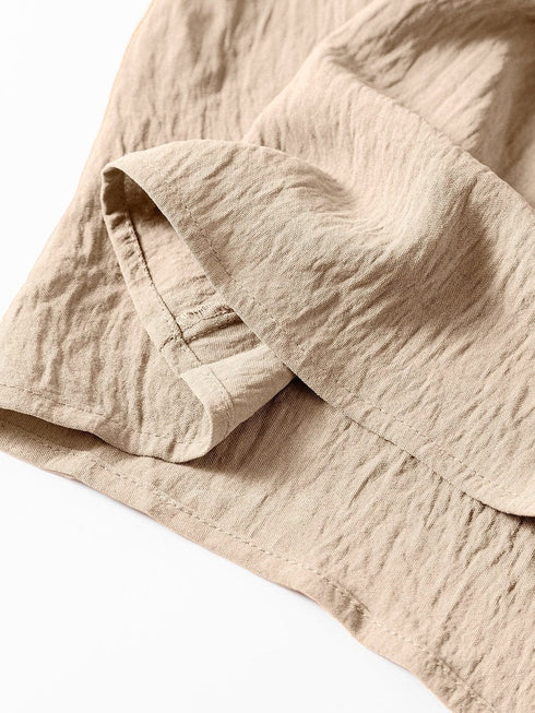 Elegant Apricot Wide Leg Jumpsuit with Spaghetti Straps and Waist Tie