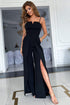 Elegant Black Jumpsuit with Slit Leg and Pocket Detail