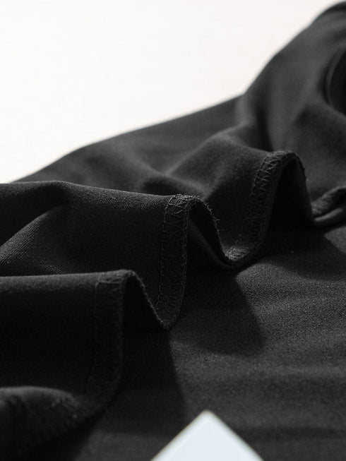 Elegant Black Off-Shoulder Folded Slim Fit Top