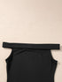 Elegant Black Off-Shoulder Folded Slim Fit Top