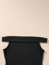 Elegant Black Off-Shoulder Folded Slim Fit Top