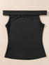 Elegant Black Off-Shoulder Folded Slim Fit Top