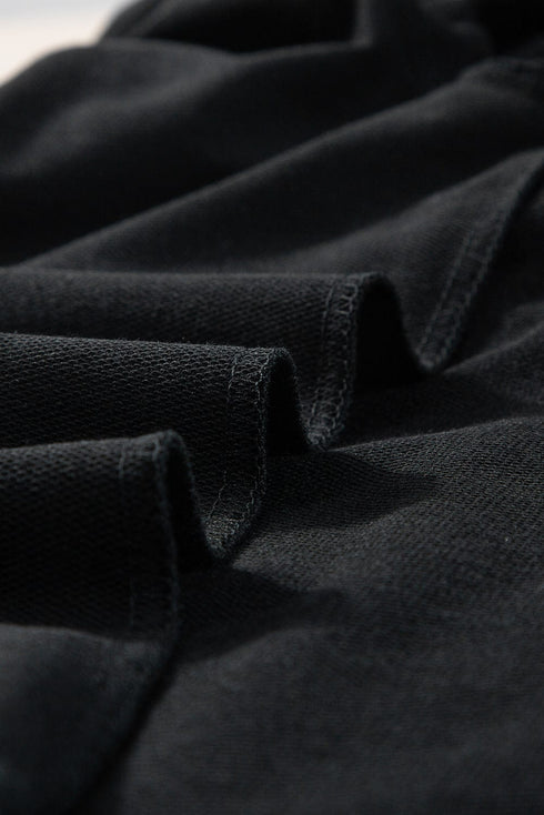 Elegant Black Rhinestone Pearl Embellished Puff Sleeve Blouse