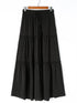 Elegant Black Tiered Maxi Skirt with Drawstring Waist