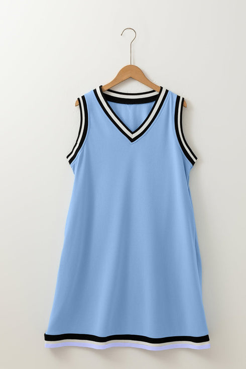 v neck sleeveless mini dress
