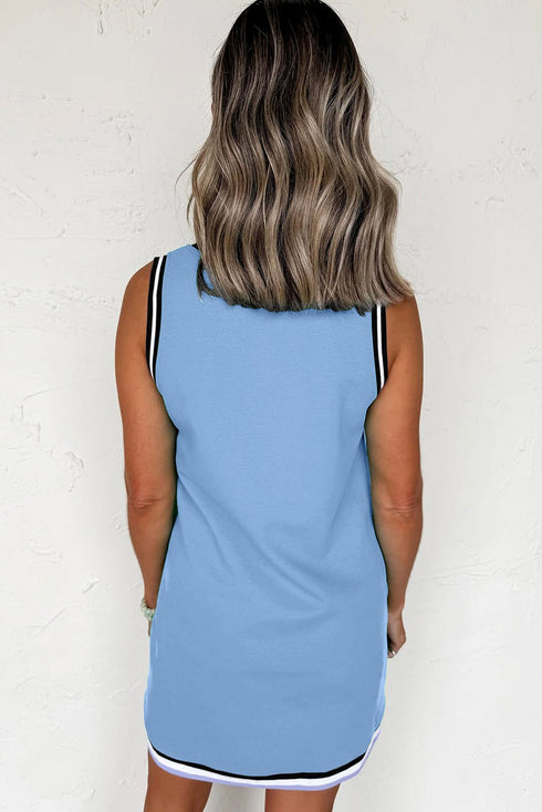 v neck sleeveless mini dress