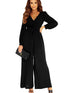 Elegant Black Wide Leg Jumpsuit with Chic Back Cutout