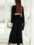 Elegant Black Wide Leg Jumpsuit with Chic Back Cutout