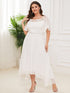 Elegant Boat Neck A-Line Midi Dress for Plus Size Women