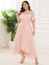 Elegant Boat Neck A-Line Midi Dress for Plus Size Women