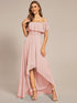 Elegant Chiffon High-Low Off The Shoulder Bridesmaid Dress