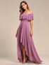 Elegant Chiffon High-Low Off The Shoulder Bridesmaid Dress