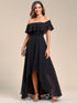 Elegant Chiffon High-Low Off The Shoulder Bridesmaid Dress