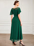 Elegant Chiffon Mother of the Bride Dress with Ruffle Sleeves and Asymmetrical Hem