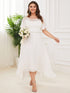 Elegant Chiffon Mother of the Bride Dress with Ruffle Sleeves and Asymmetrical Hem