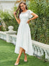 Elegant Chiffon Mother of the Bride Dress with Ruffle Sleeves and Asymmetrical Hem