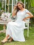 Elegant Chiffon Mother of the Bride Dress with Ruffle Sleeves and Asymmetrical Hem