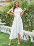 Elegant Chiffon Mother of the Bride Dress with Ruffle Sleeves and Asymmetrical Hem