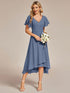 Elegant Chiffon V-Neck Bridesmaid Gown with Ruffle Sleeves
