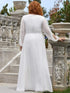 Elegant Chiffon V-Neckline Long Sleeve Formal Evening Dress