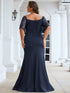 Elegant Curve Embracing V-Neck Mermaid Evening Gown