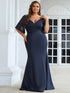 Elegant Curve Embracing V-Neck Mermaid Evening Gown
