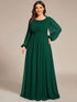 Elegant Empire Waist Chiffon Mother of the Bride Dress with Sheer Puff Sleeves