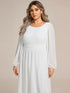 Elegant Empire Waist Chiffon Mother of the Bride Dress with Sheer Puff Sleeves