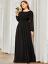 Elegant Empire Waist Chiffon Mother of the Bride Dress with Sheer Puff Sleeves