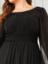 Elegant Empire Waist Chiffon Mother of the Bride Dress with Sheer Puff Sleeves