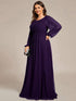 Elegant Empire Waist Chiffon Mother of the Bride Dress with Sheer Puff Sleeves